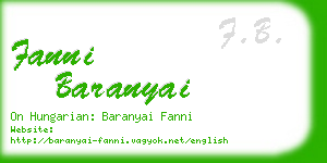 fanni baranyai business card